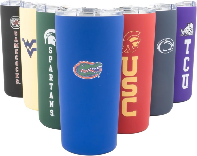 Decorvo Officially Licensed Collegiate Stainless Steel Tumbler - Double Walled Insulated Travel Tumbler with Slide Lid - 18 oz (Flordia Logo - Blue) - Image 1